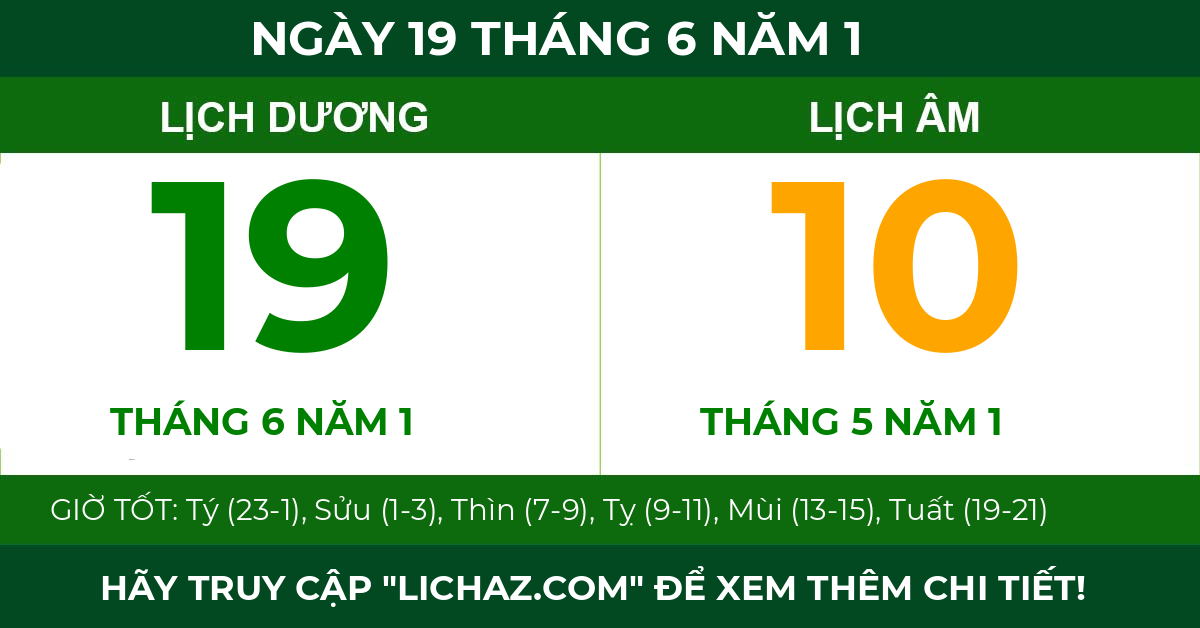lịch âm ngày 19 tháng 6 năm 1