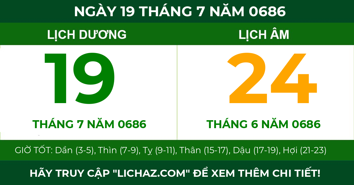 lịch âm ngày 19 tháng 7 năm 0686