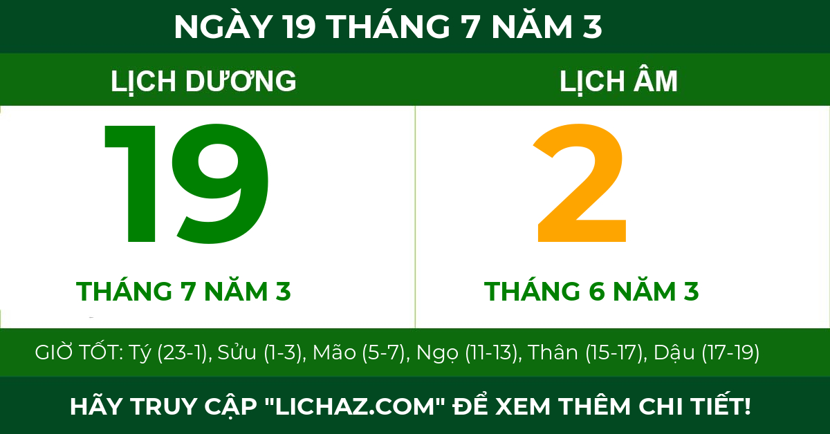 lịch âm ngày 19 tháng 7 năm 3