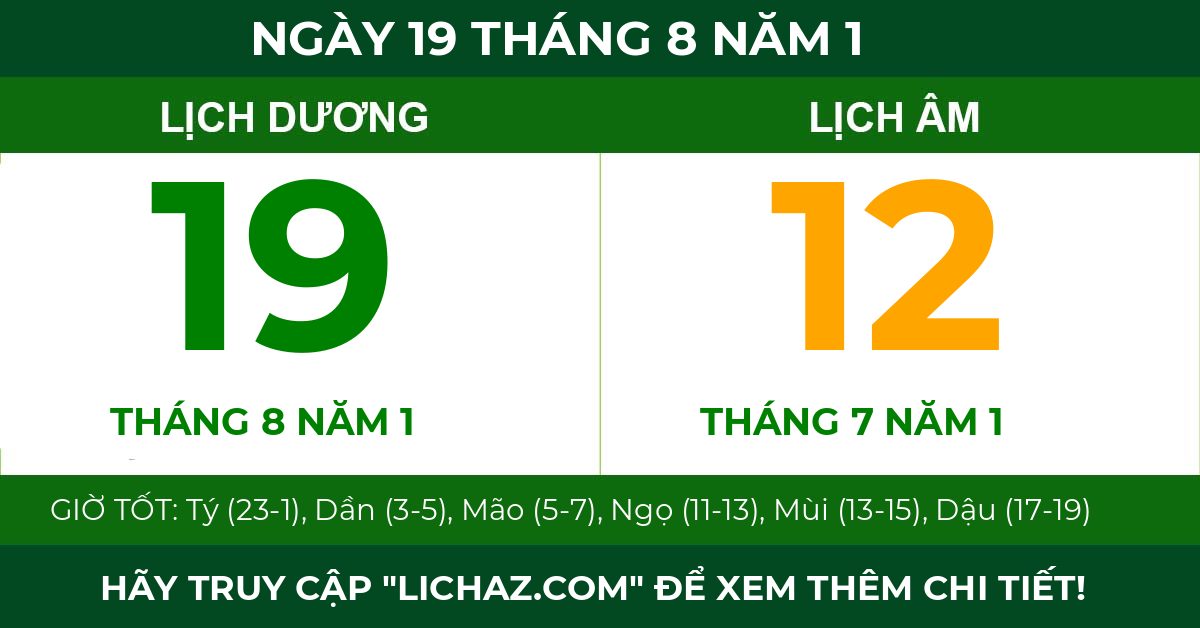 lịch âm ngày 19 tháng 8 năm 1