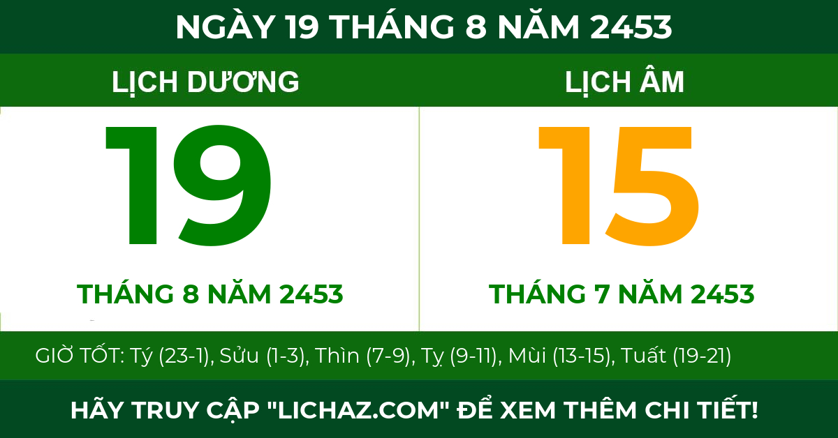 lịch âm ngày 19 tháng 8 năm 2453