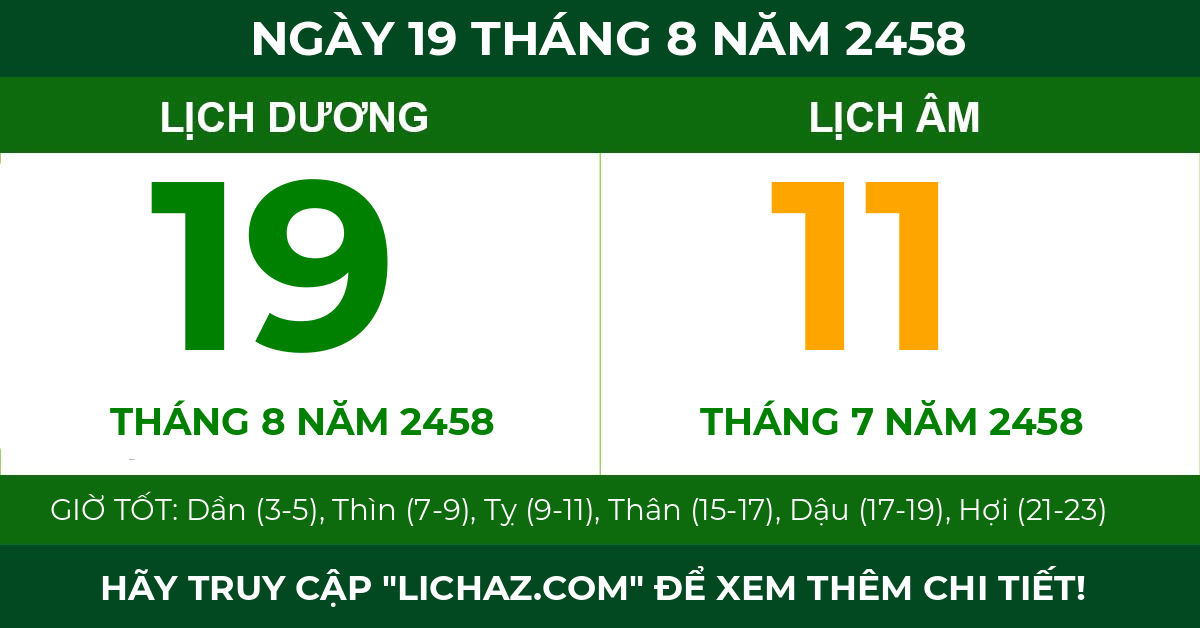 lịch âm ngày 19 tháng 8 năm 2458