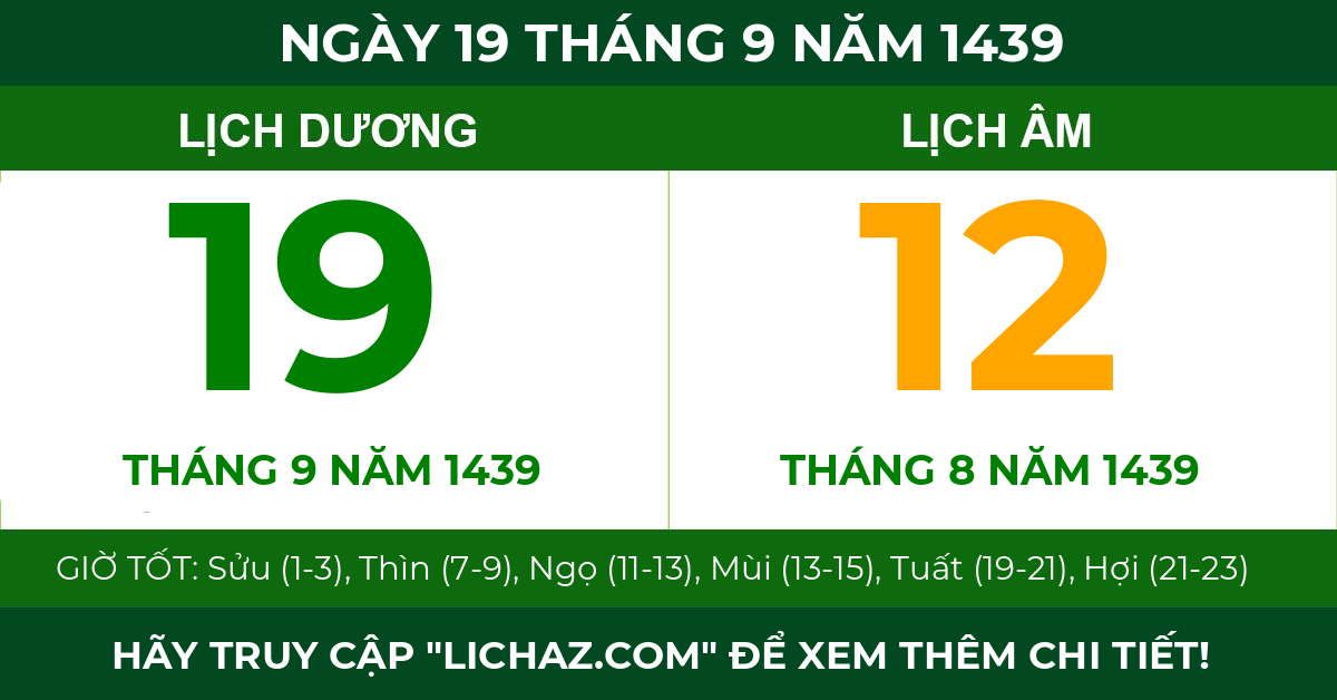 lịch âm ngày 19 tháng 9 năm 1439