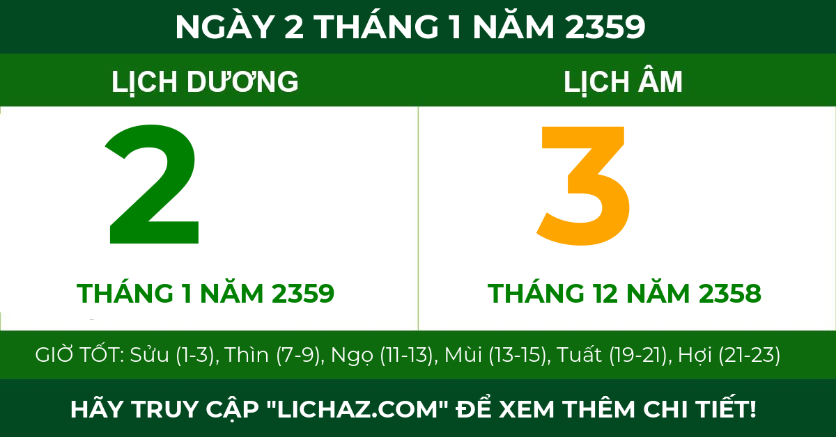 lịch âm ngày 2 tháng 1 năm 2359