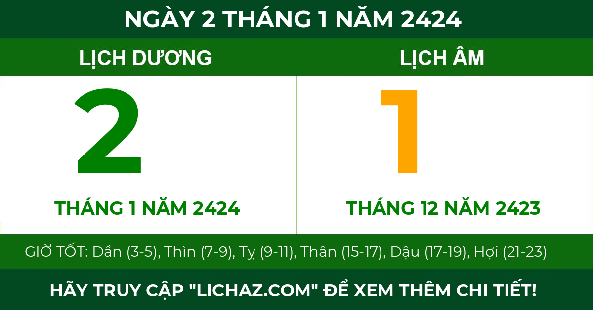lịch âm ngày 2 tháng 1 năm 2424