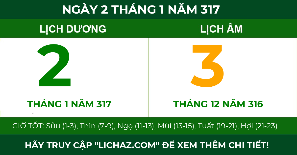 lịch âm ngày 2 tháng 1 năm 317