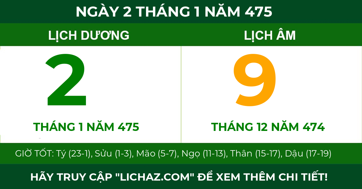 lịch âm ngày 2 tháng 1 năm 475
