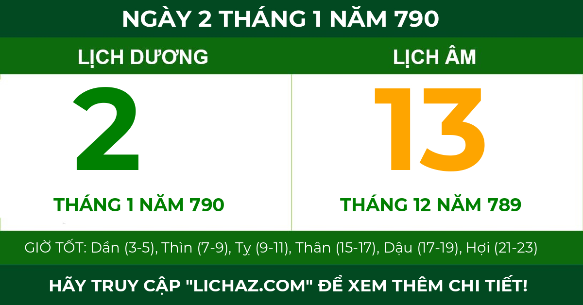 lịch âm ngày 2 tháng 1 năm 790