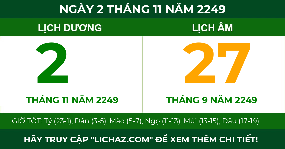 lịch âm ngày 2 tháng 11 năm 2249