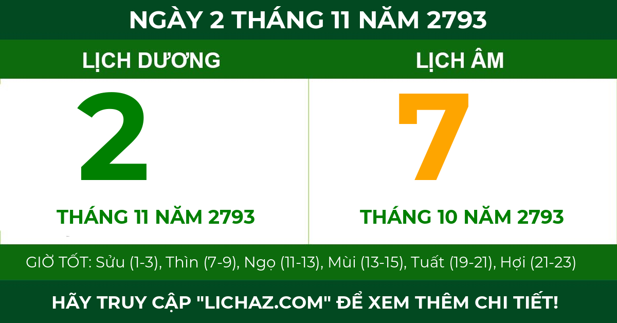 lịch âm ngày 2 tháng 11 năm 2793