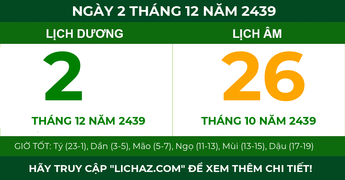 lịch âm ngày 2 tháng 12 năm 2439