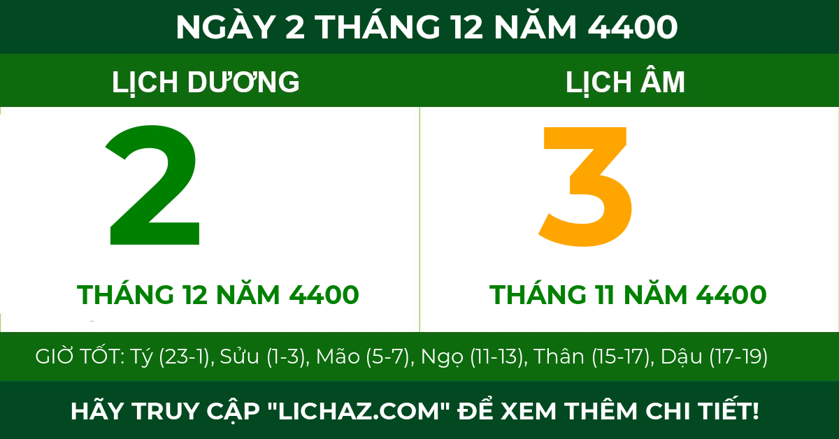 lịch âm ngày 2 tháng 12 năm 4400