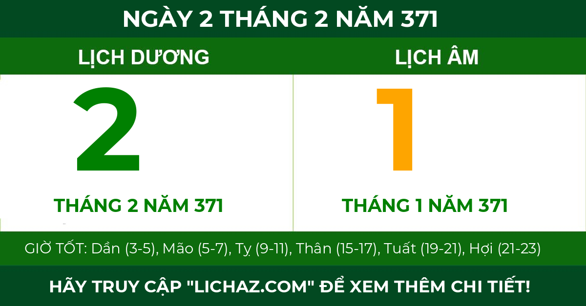 lịch âm ngày 2 tháng 2 năm 371