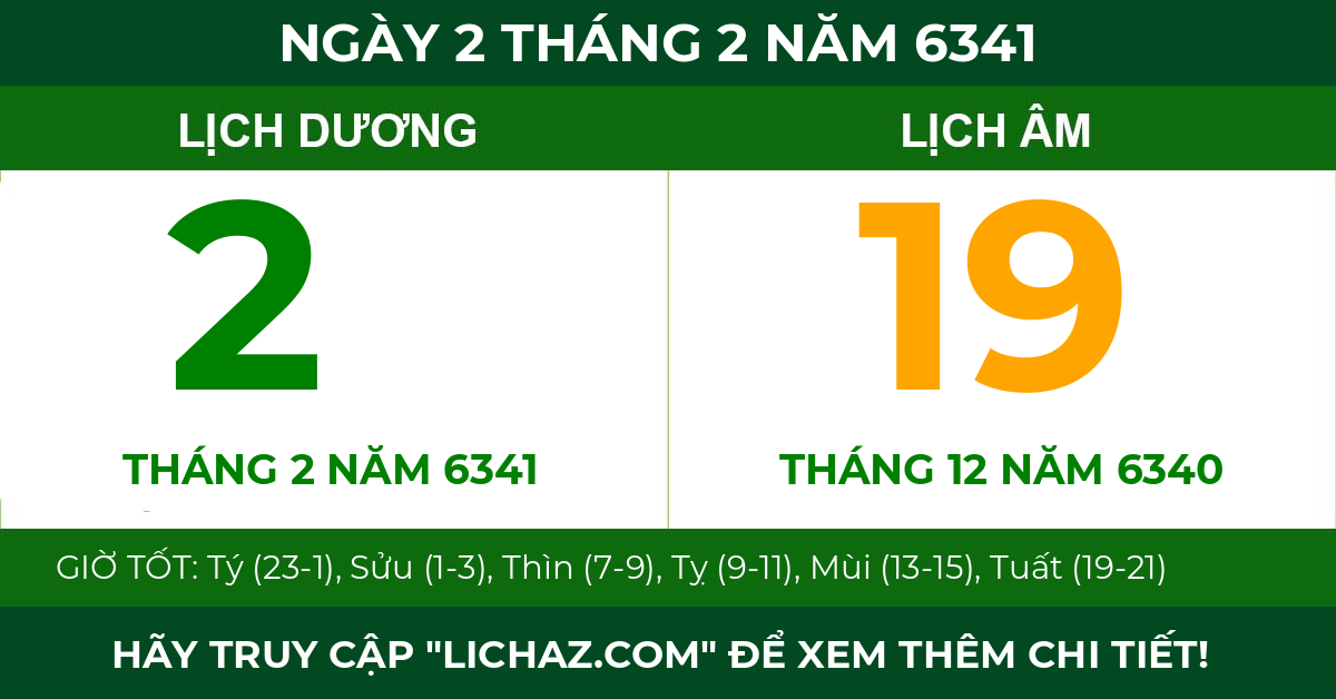 lịch âm ngày 2 tháng 2 năm 6341