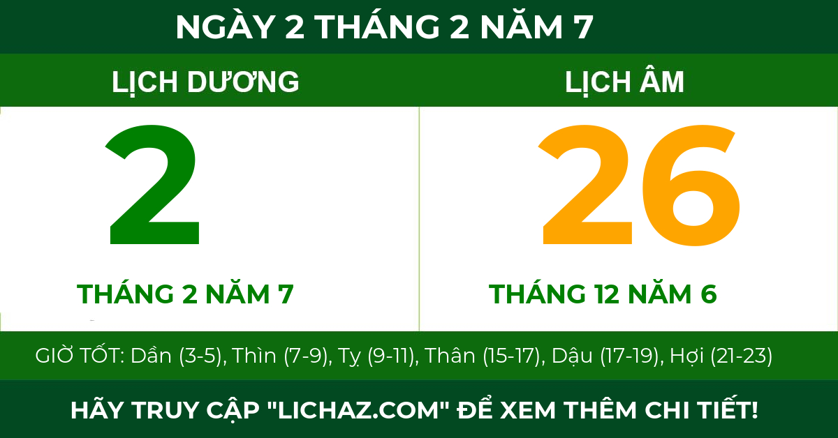 lịch âm ngày 2 tháng 2 năm 7