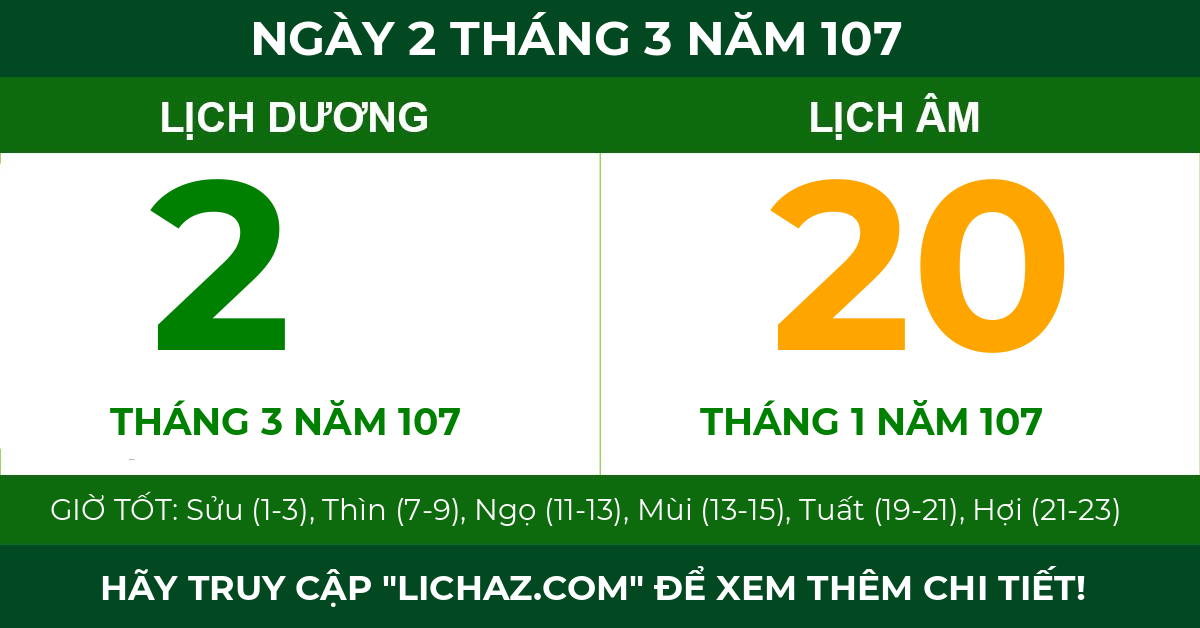 lịch âm ngày 2 tháng 3 năm 107