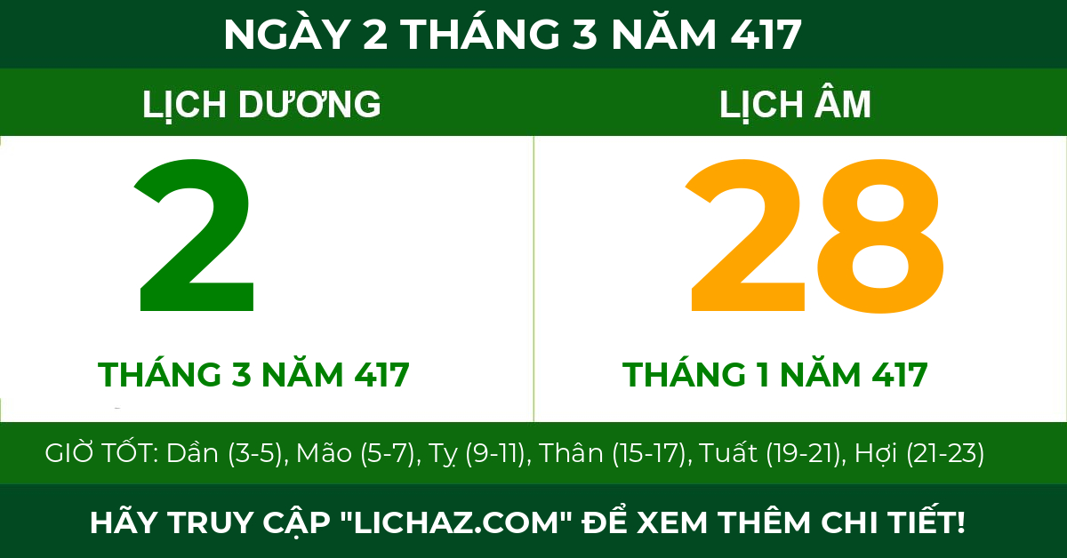 lịch âm ngày 2 tháng 3 năm 417