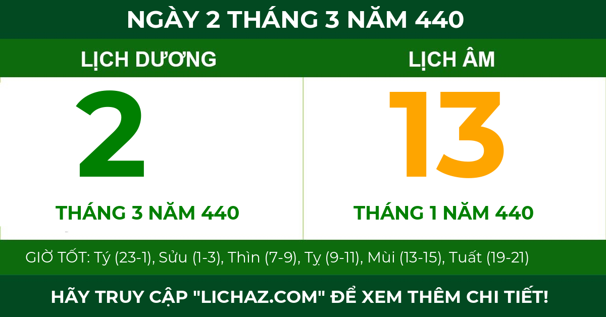 lịch âm ngày 2 tháng 3 năm 440