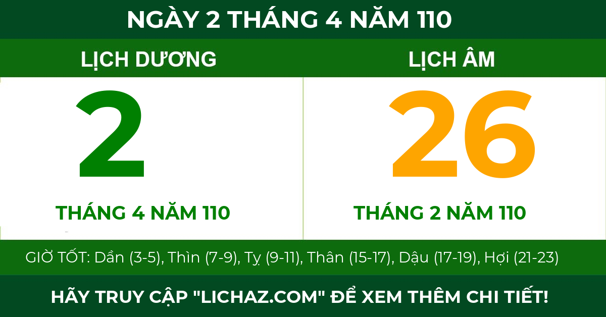 lịch âm ngày 2 tháng 4 năm 110