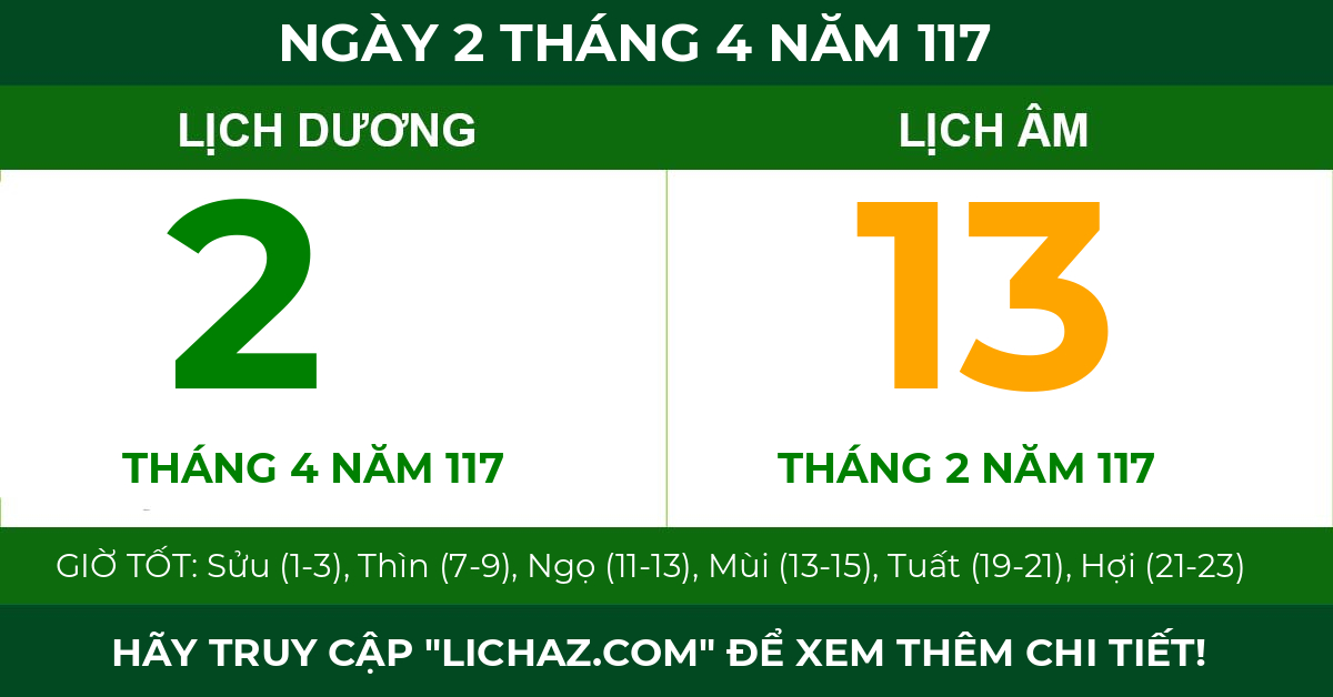lịch âm ngày 2 tháng 4 năm 117