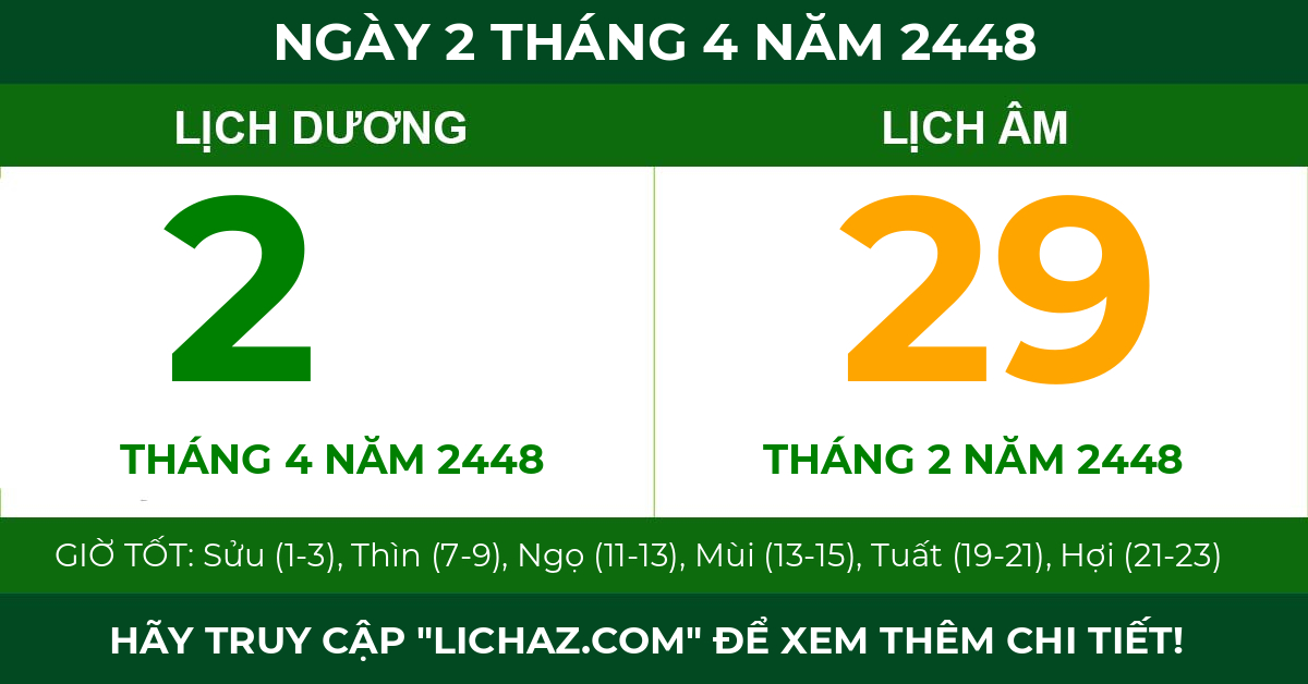 lịch âm ngày 2 tháng 4 năm 2448