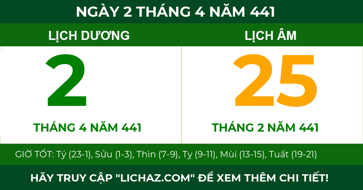 lịch âm ngày 2 tháng 4 năm 441