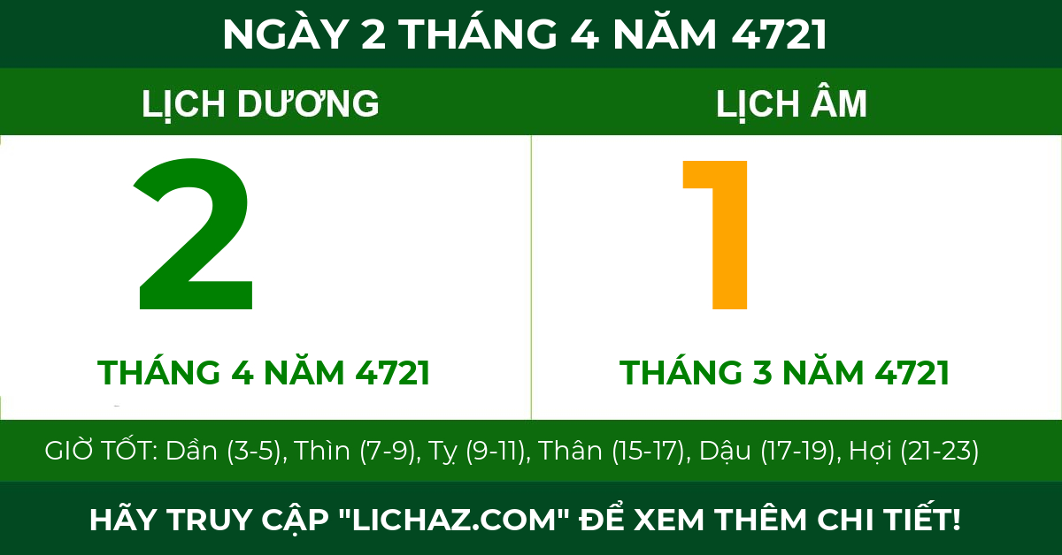 lịch âm ngày 2 tháng 4 năm 4721