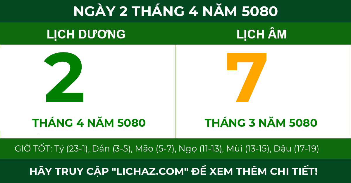lịch âm ngày 2 tháng 4 năm 5080