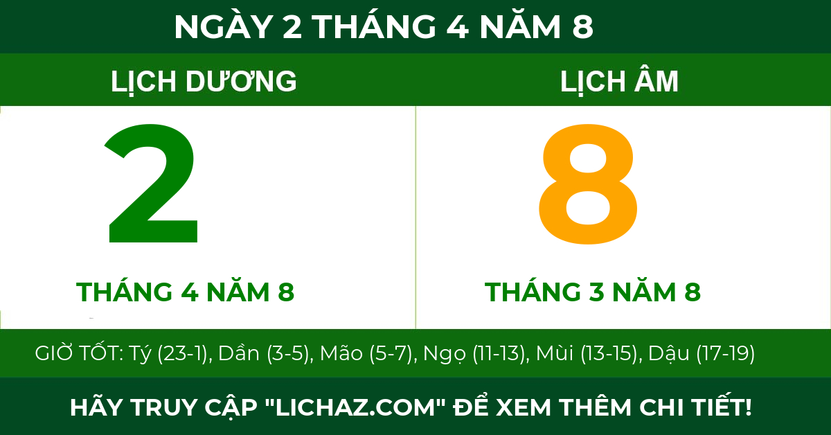 lịch âm ngày 2 tháng 4 năm 8