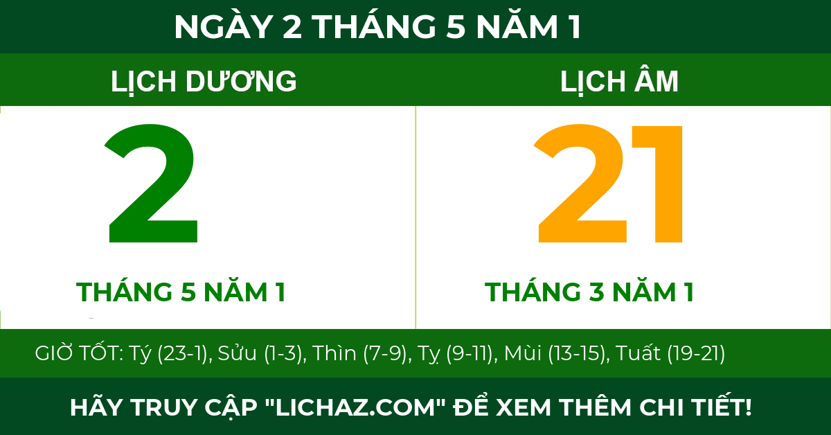 lịch âm ngày 2 tháng 5 năm 1