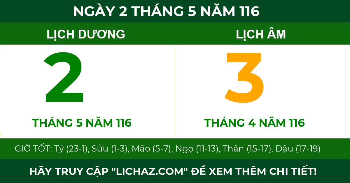 lịch âm ngày 2 tháng 5 năm 116
