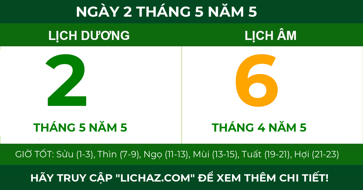 lịch âm ngày 2 tháng 5 năm 5