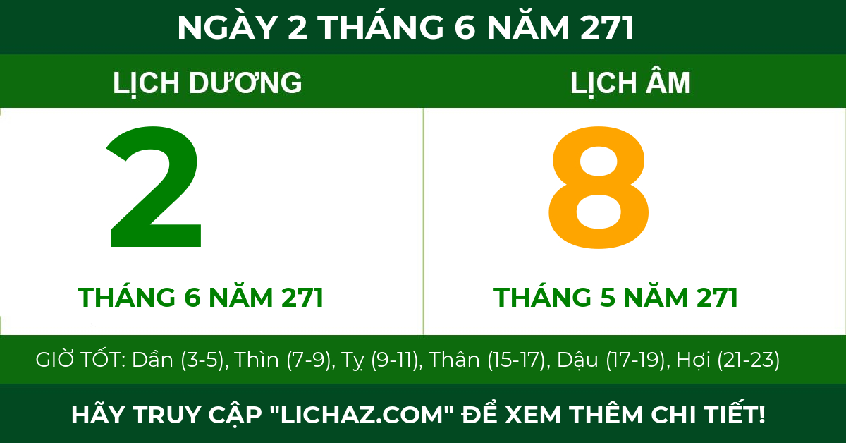 lịch âm ngày 2 tháng 6 năm 271