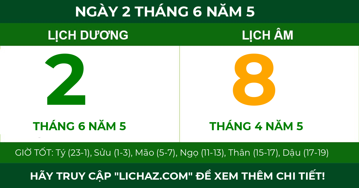 lịch âm ngày 2 tháng 6 năm 5
