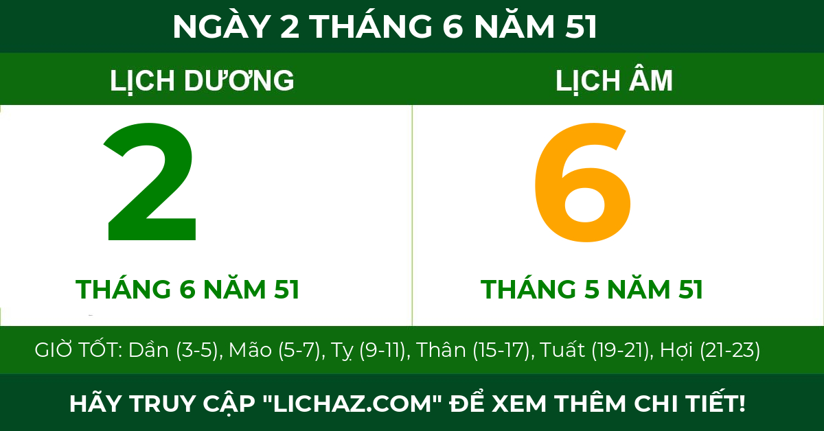 lịch âm ngày 2 tháng 6 năm 51