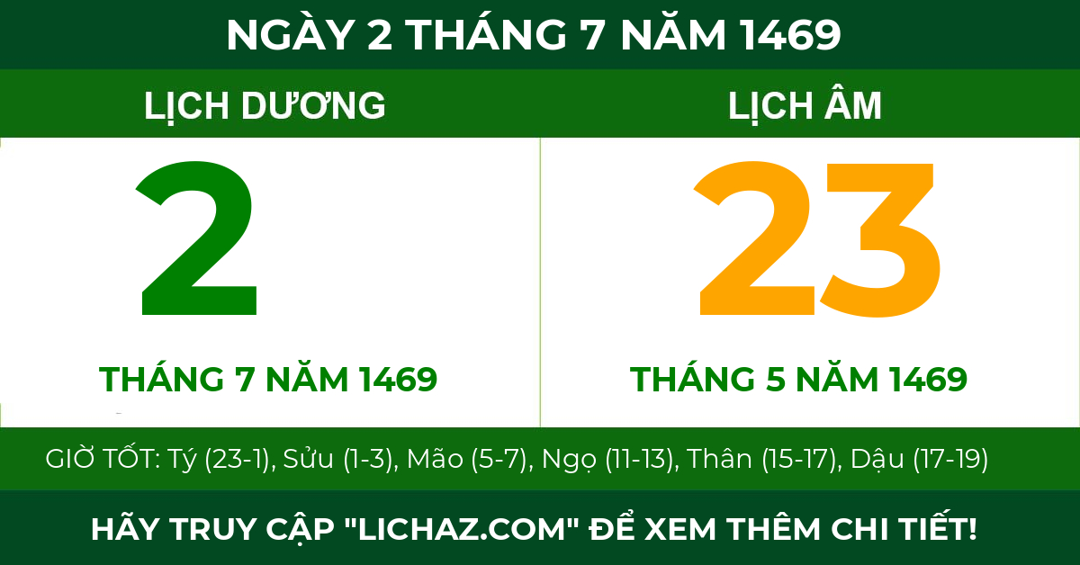lịch âm ngày 2 tháng 7 năm 1469