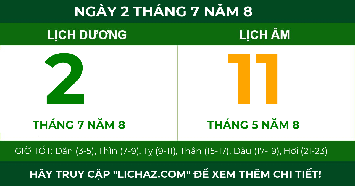lịch âm ngày 2 tháng 7 năm 8