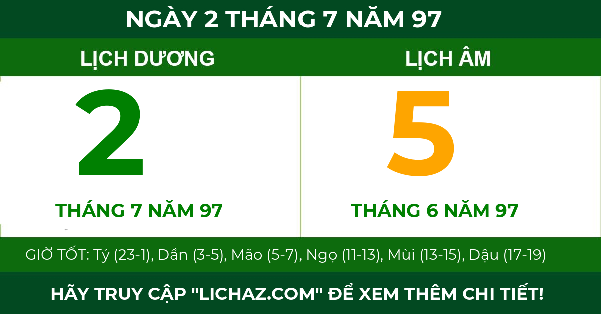 lịch âm ngày 2 tháng 7 năm 97