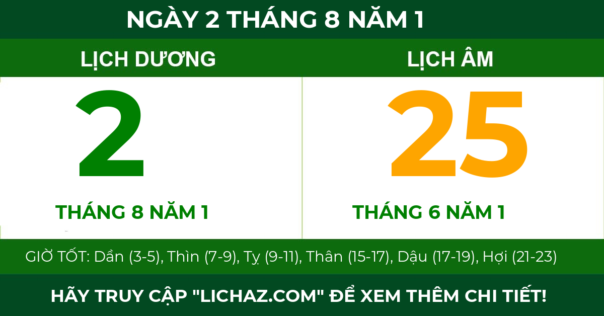 lịch âm ngày 2 tháng 8 năm 1