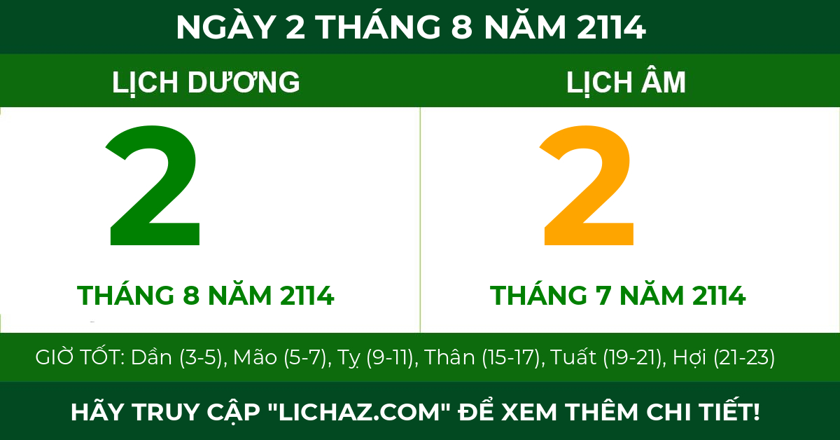 lịch âm ngày 2 tháng 8 năm 2114