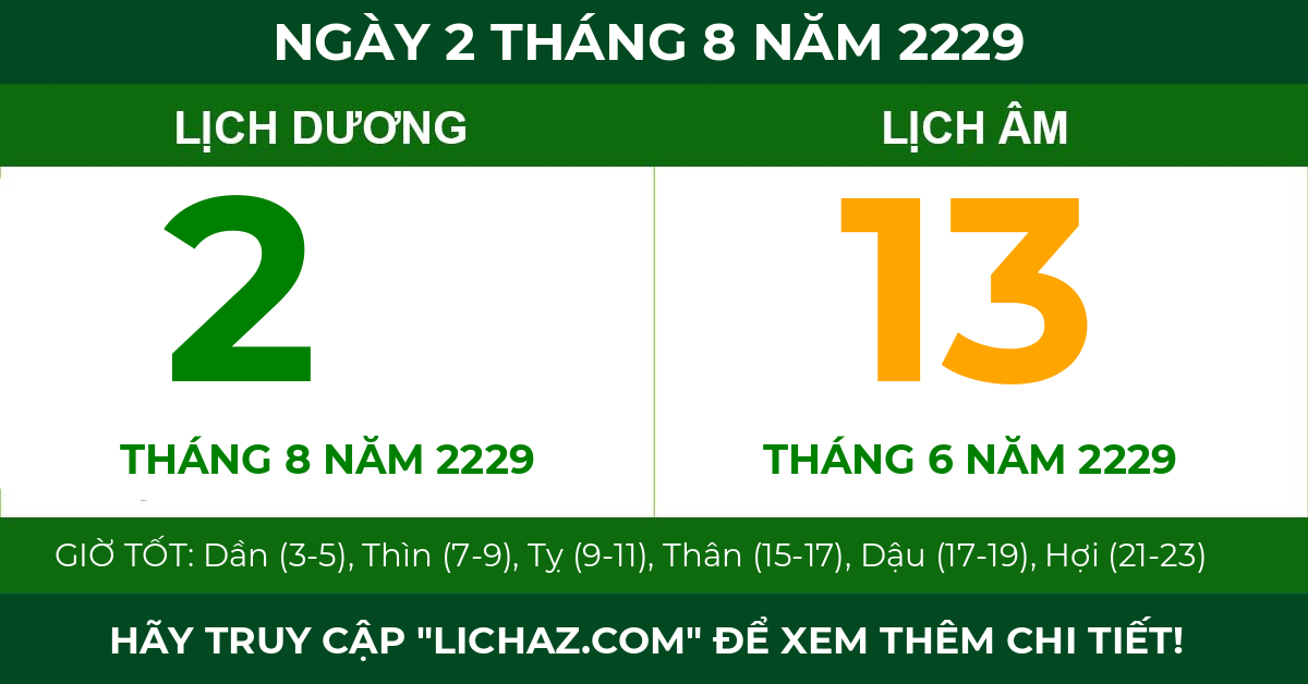 lịch âm ngày 2 tháng 8 năm 2229