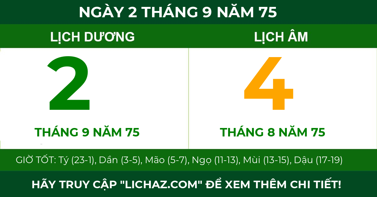 lịch âm ngày 2 tháng 9 năm 75