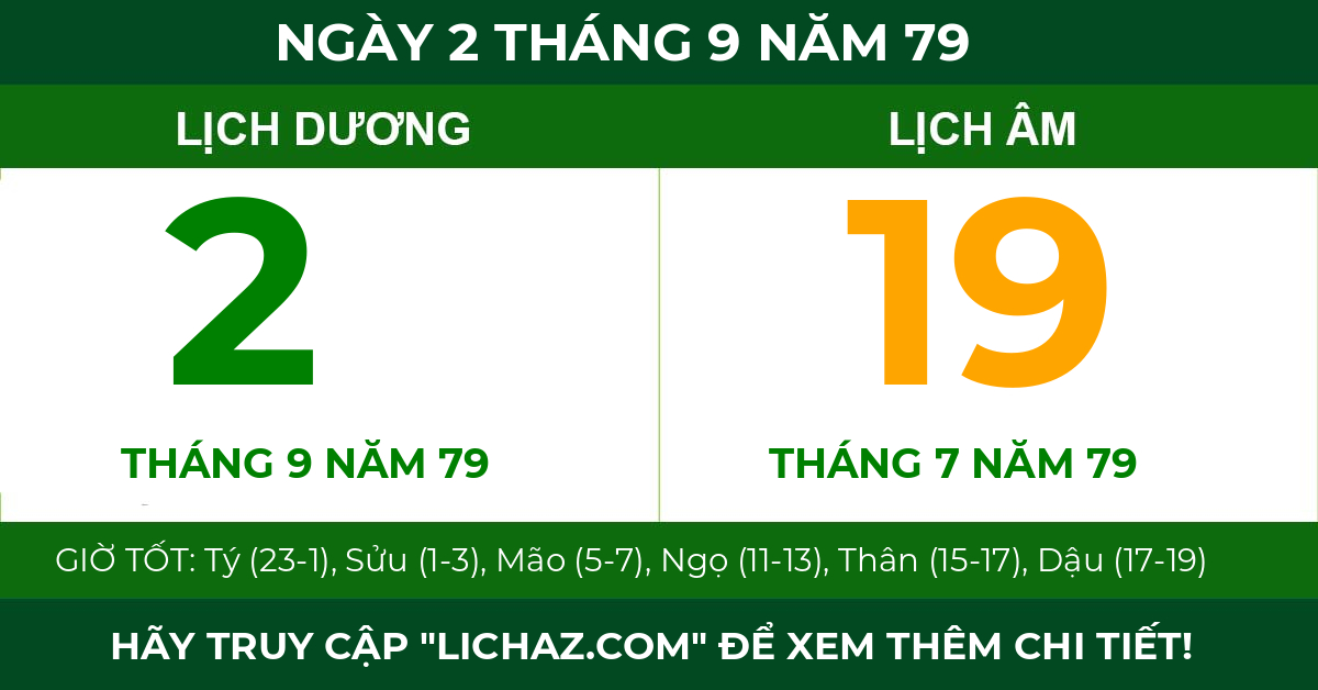 lịch âm ngày 2 tháng 9 năm 79
