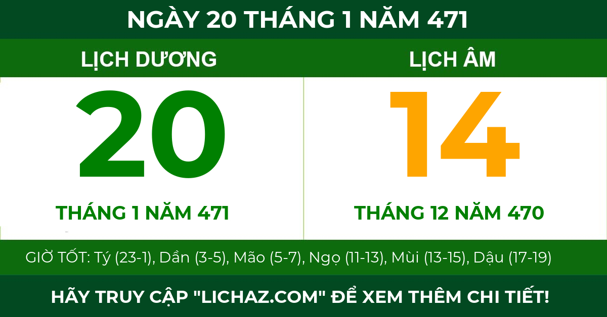 lịch âm ngày 20 tháng 1 năm 471