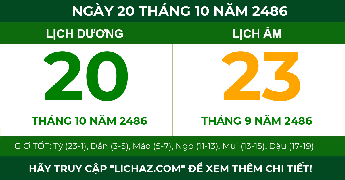lịch âm ngày 20 tháng 10 năm 2486