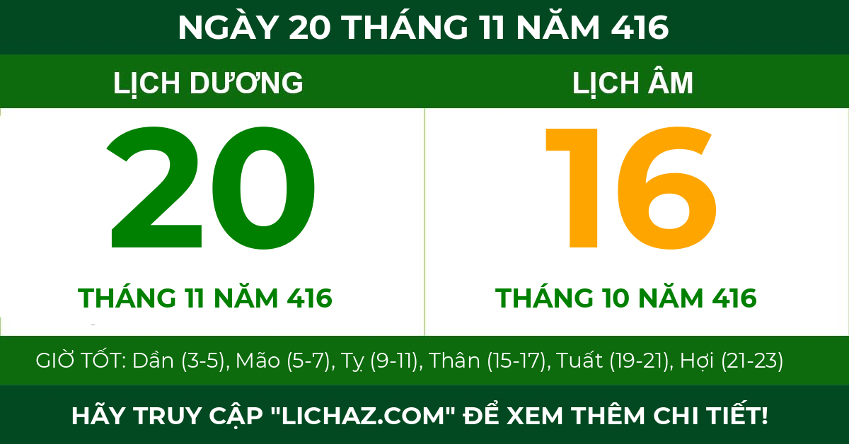 lịch âm ngày 20 tháng 11 năm 416