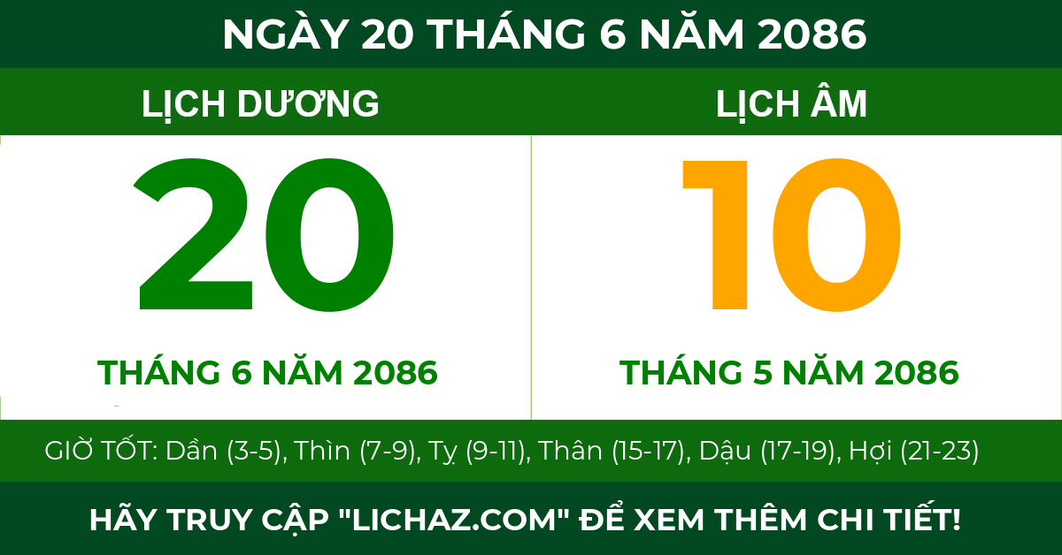 lịch âm ngày 20 tháng 6 năm 2086