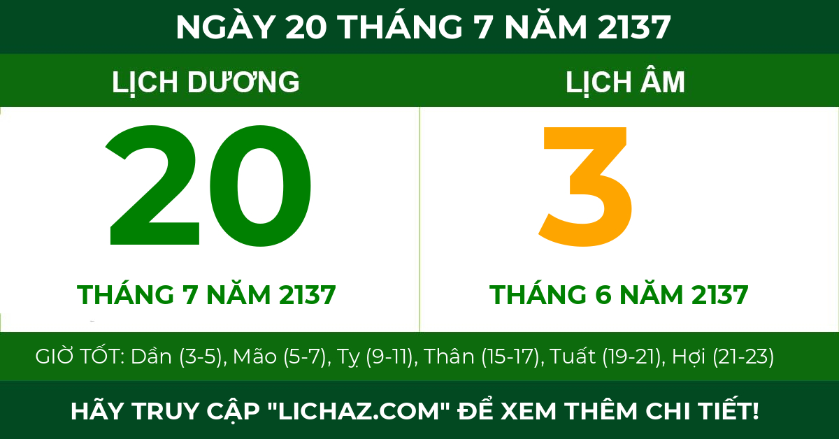 lịch âm ngày 20 tháng 7 năm 2137