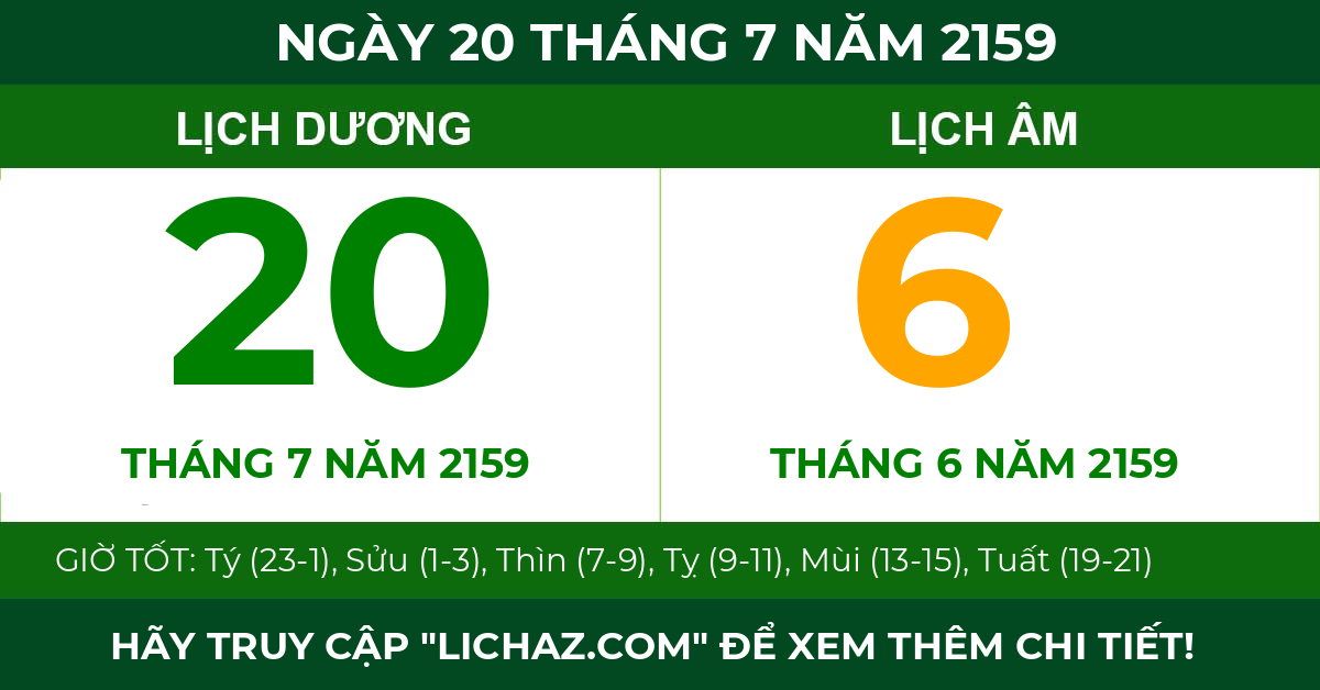 lịch âm ngày 20 tháng 7 năm 2159