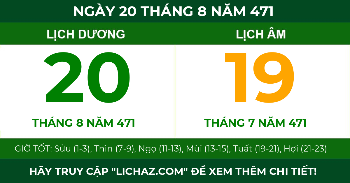 lịch âm ngày 20 tháng 8 năm 471